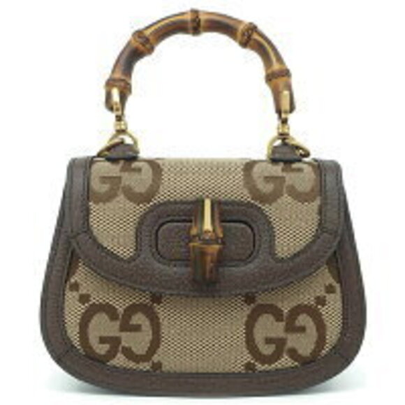 Gucci Bamboo Top Handle Bag Brown Leather Shoulder Strap - Picture 1 of 7